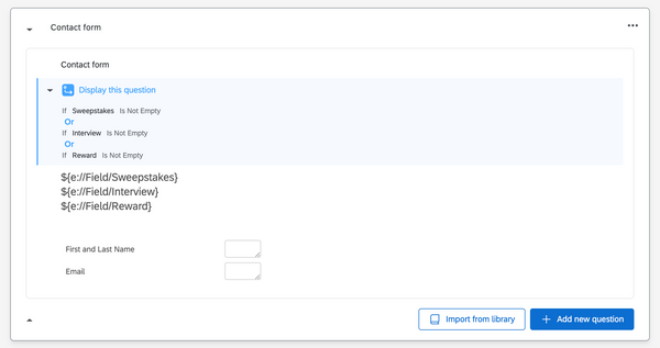 Inserting embedded data into later question text