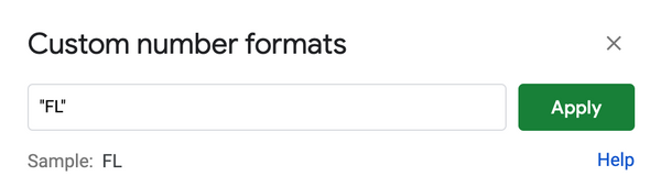 Using 'Custom number formats' to label each state's cell