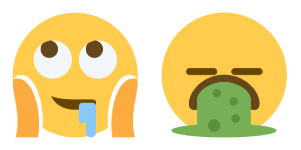 Custom emojis for craving and aversion using my Remixoji web app